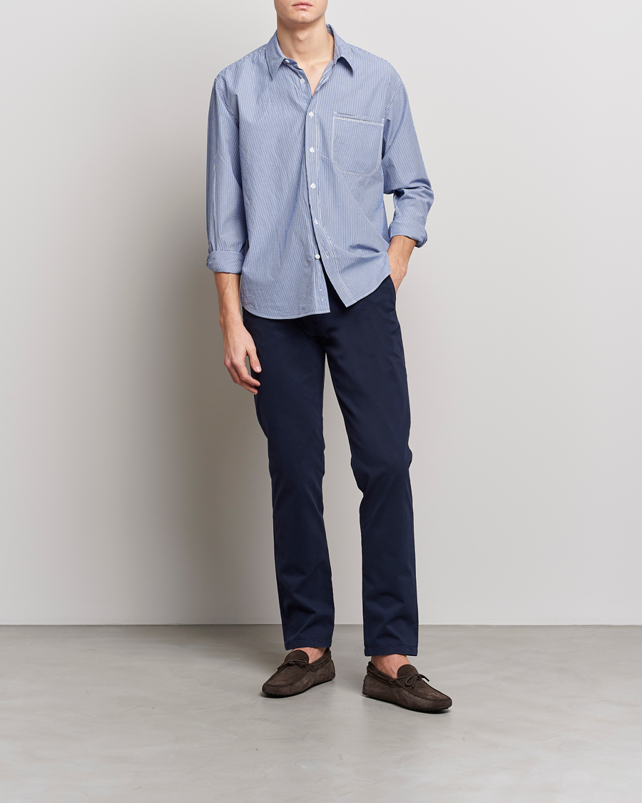 Heren | Overhemden | Orlebar Brown | Grasmoor Relaxed Fit Striped Shirt Navy/White