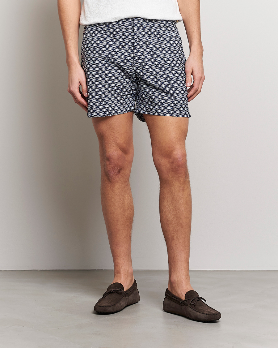 Heren | Zwembroek | Orlebar Brown | Bulldog Tela Jacquard Swimshorts Night Iris