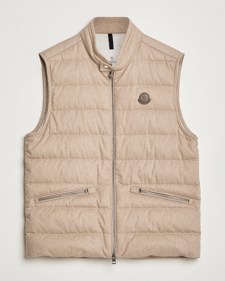 Heren | Gilets | Moncler | Gallienne Flannel Vest Light Grey