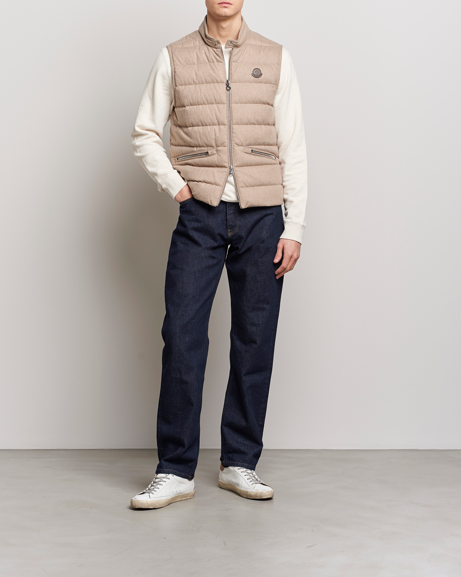 Heren | Gilets | Moncler | Gallienne Flannel Vest Light Grey