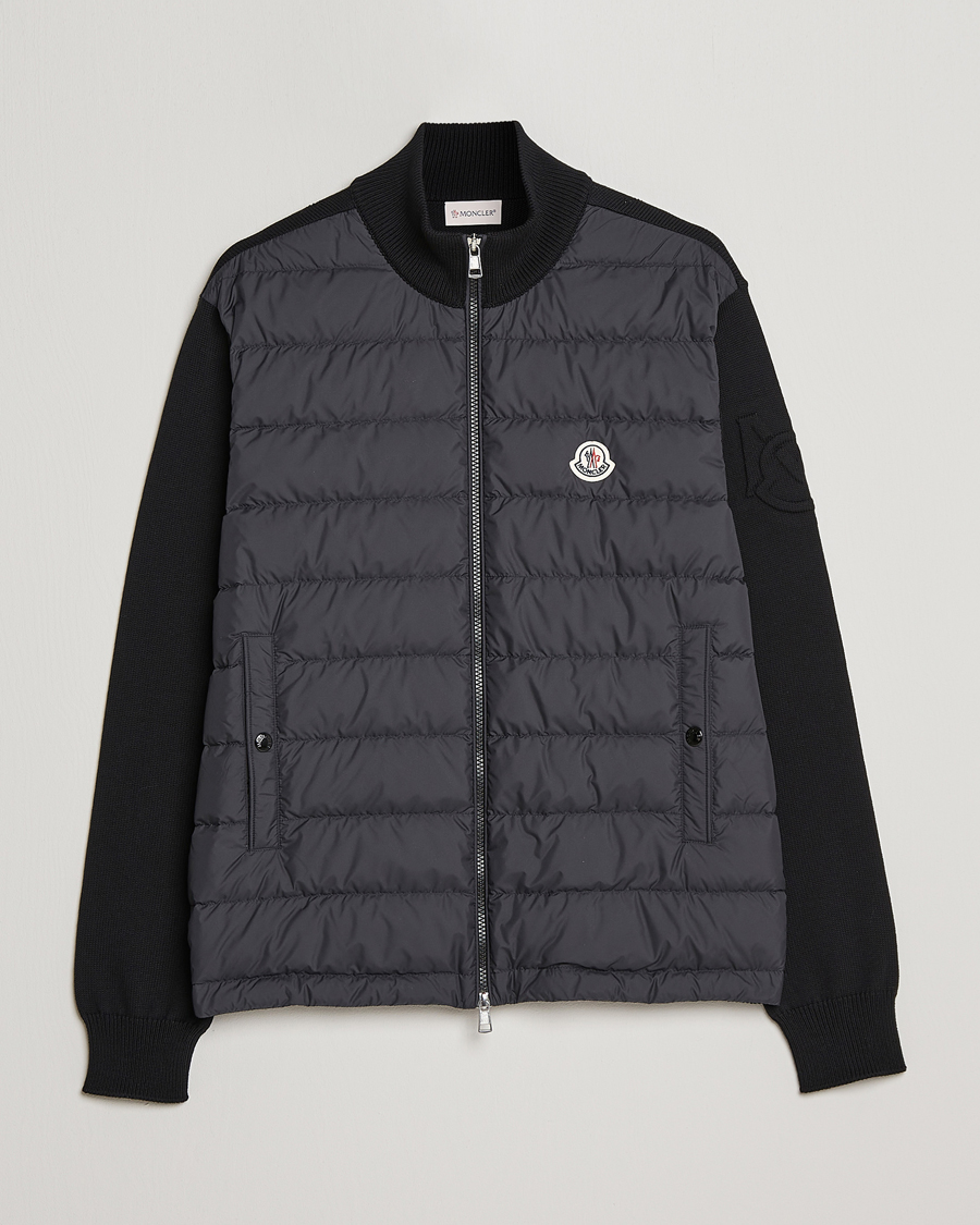 Heren | Truien | Moncler | Zip Padded Cardigan Black