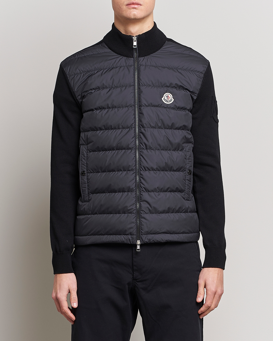 Heren | Truien | Moncler | Zip Padded Cardigan Black