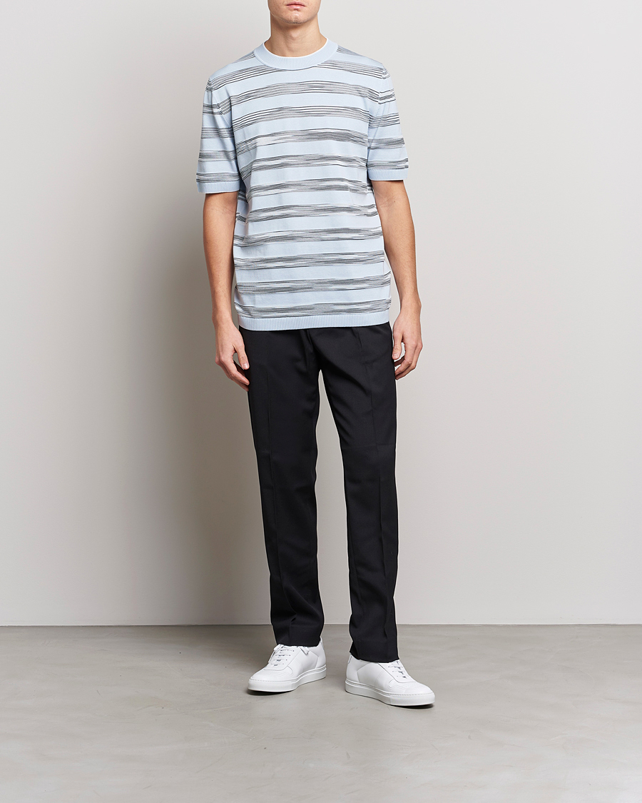 Heren | T-shirts | Missoni | Knitted Space Dye T-Shirt Light Blue