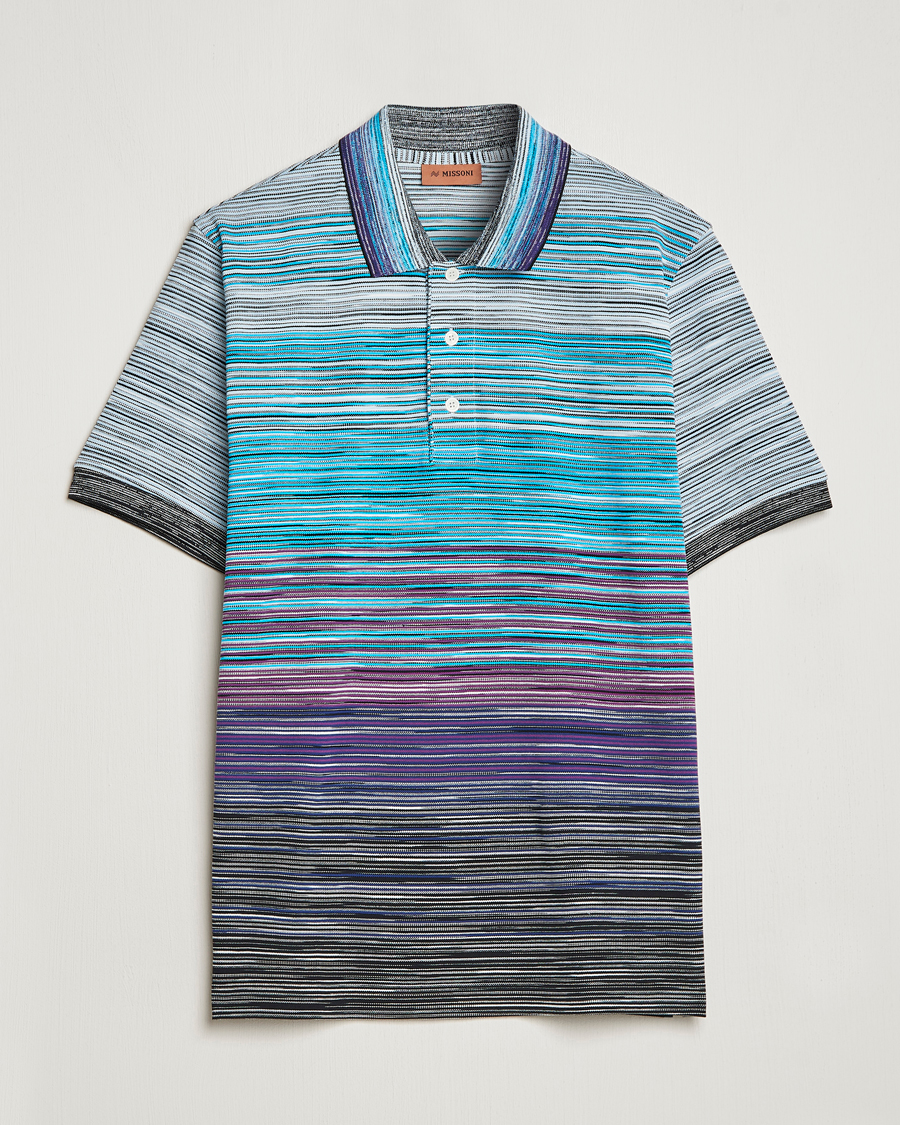 Heren | Polo's | Missoni | Short Sleeve Space Dye Polo Navy/Violet