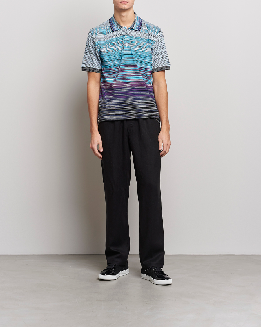 Heren | Polo's | Missoni | Short Sleeve Space Dye Polo Navy/Violet