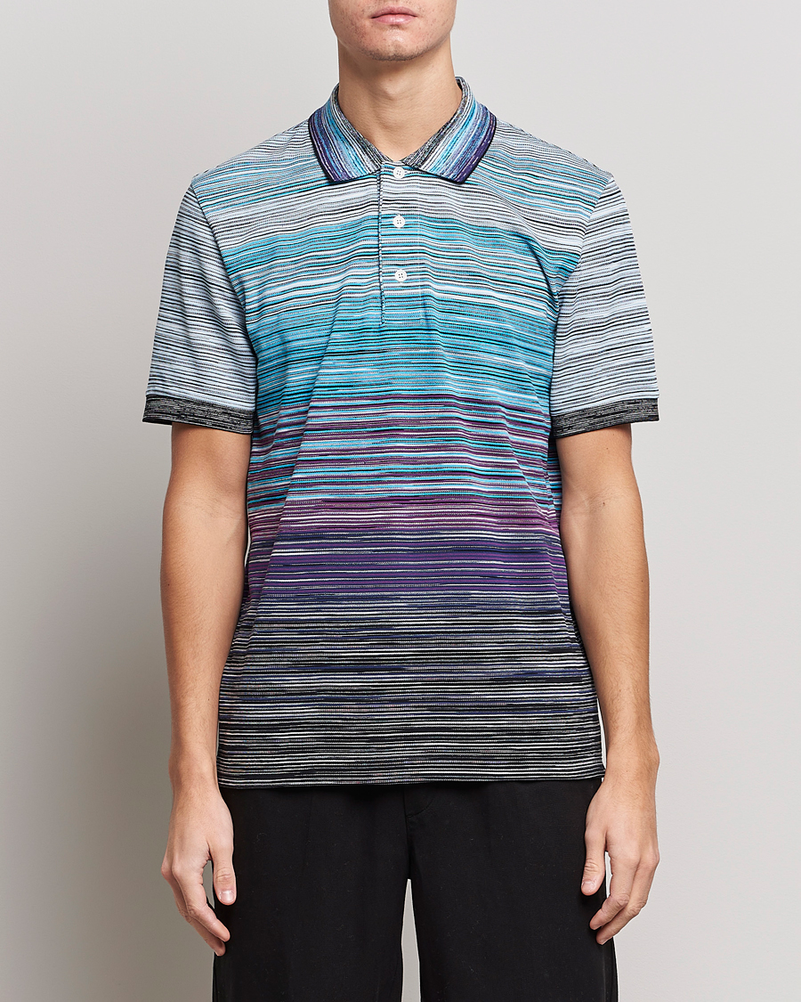 Heren | Polo's | Missoni | Short Sleeve Space Dye Polo Navy/Violet