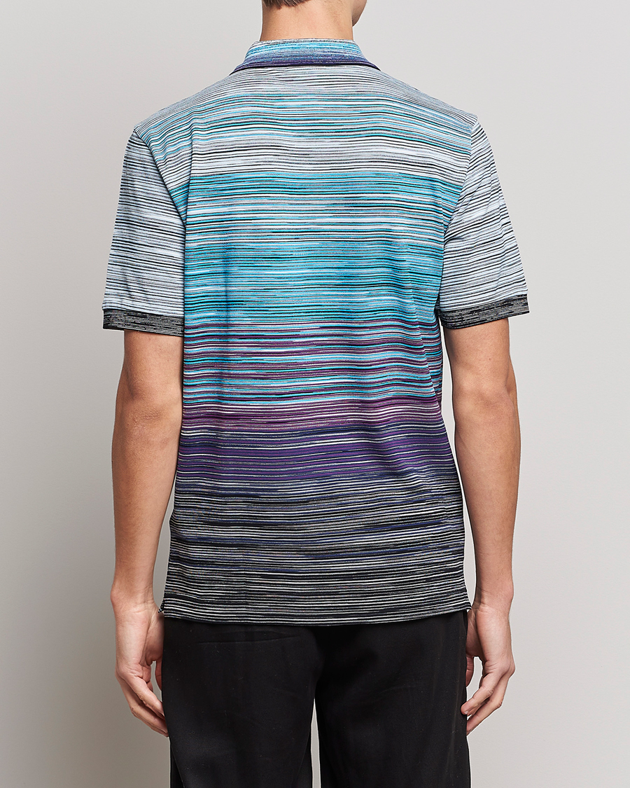 Heren | Polo's | Missoni | Short Sleeve Space Dye Polo Navy/Violet