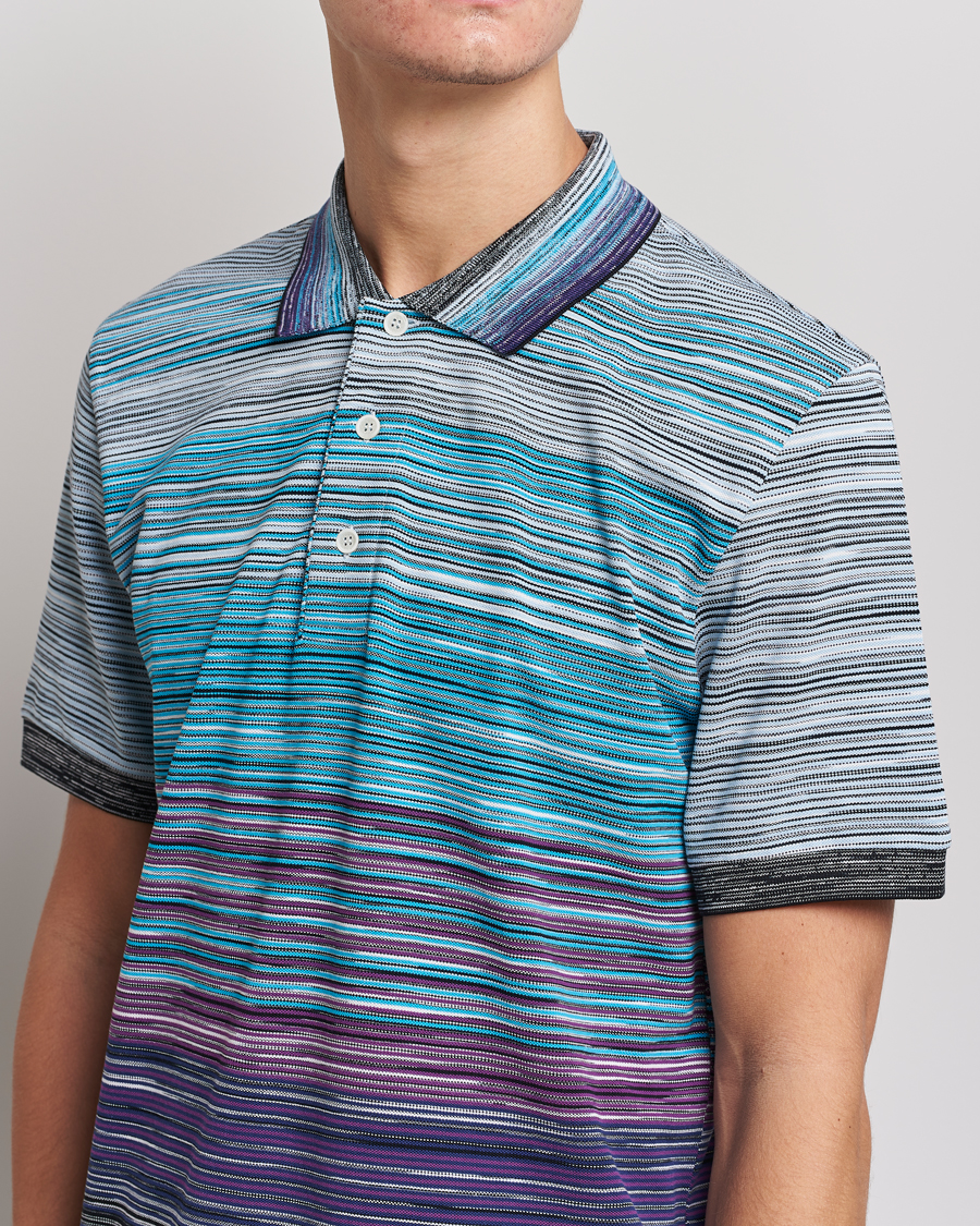 Heren | Polo's | Missoni | Short Sleeve Space Dye Polo Navy/Violet