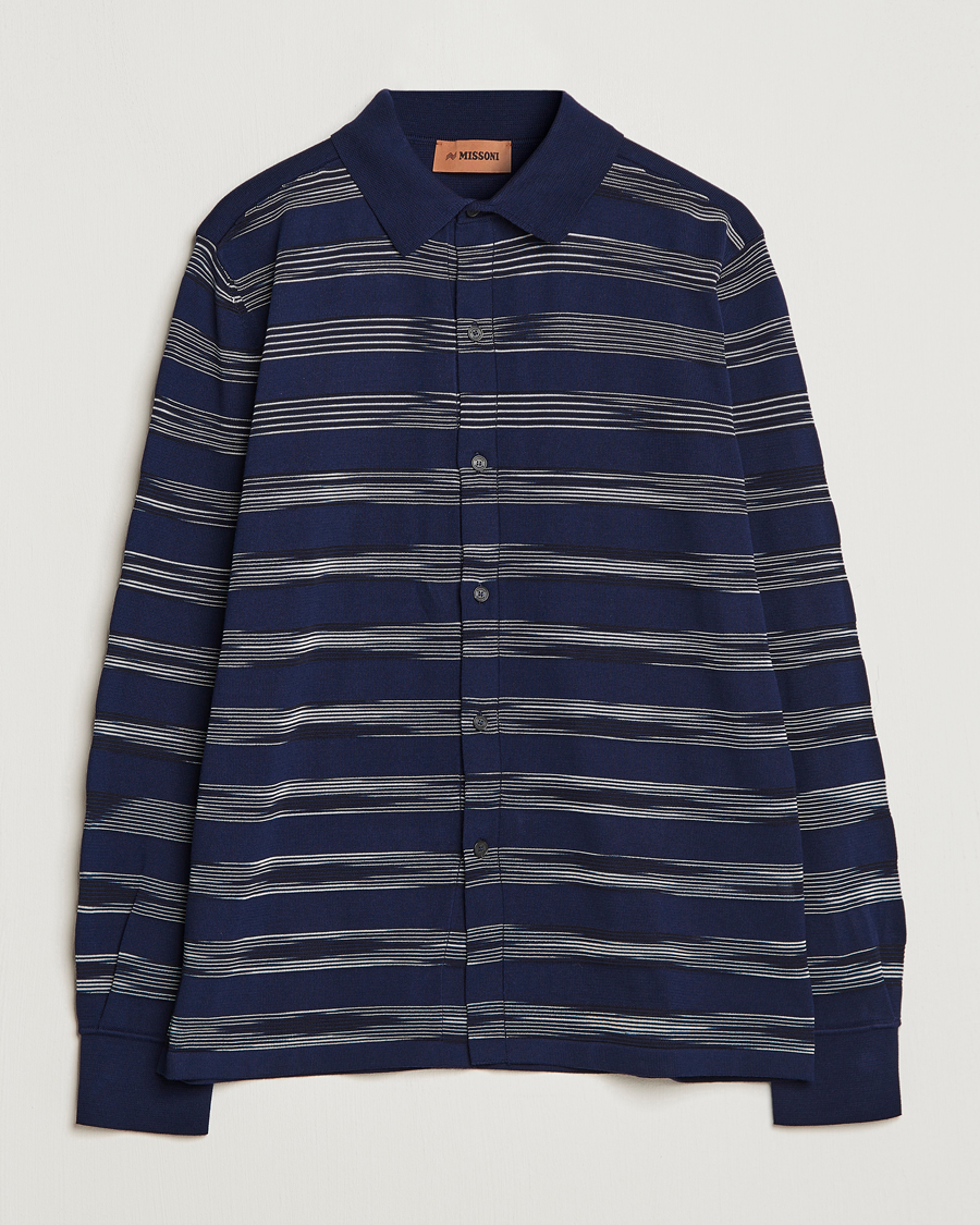 Heren | Overhemden | Missoni | Space Dye Knitted Shirt Black/Navy