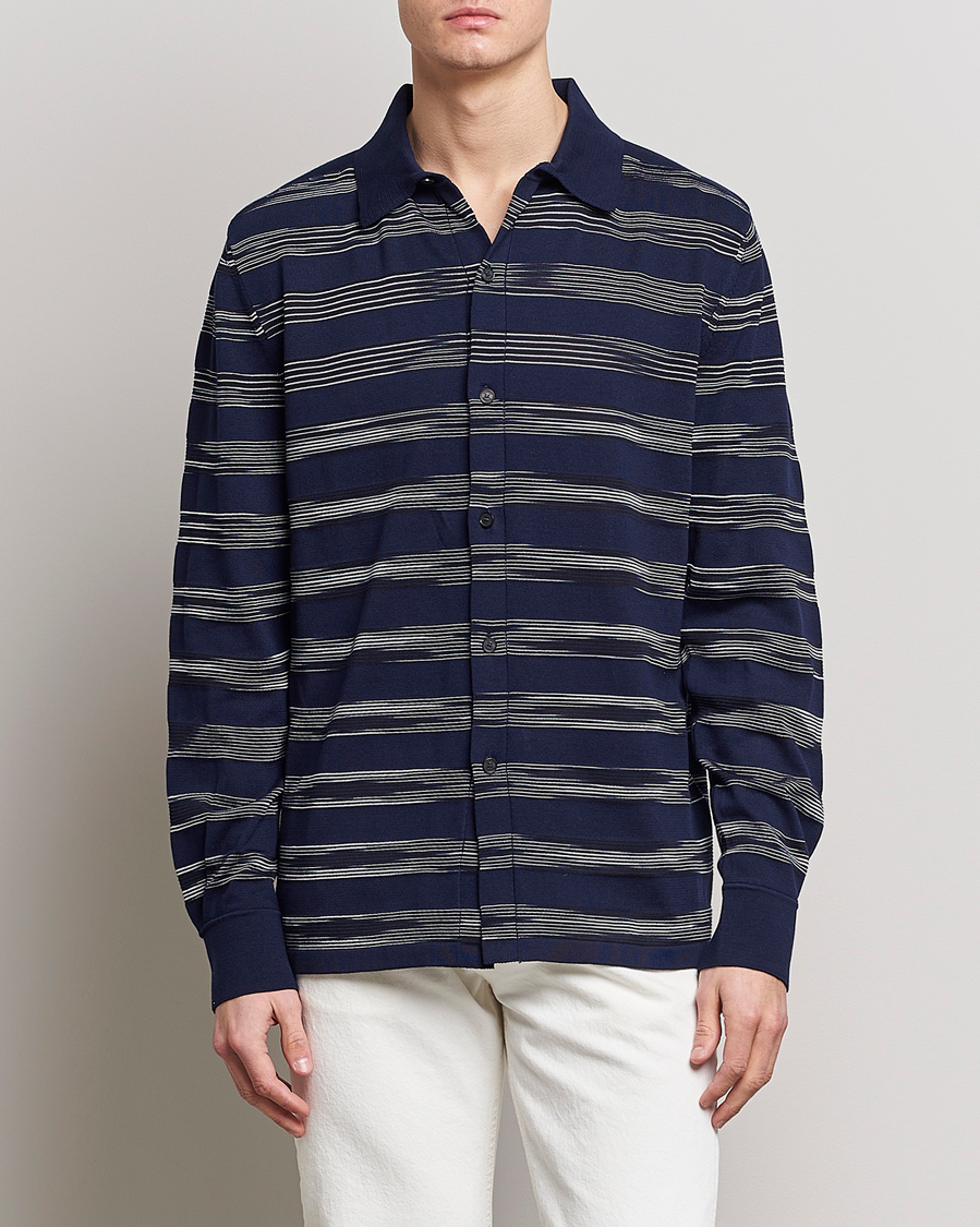 Heren | Overhemden | Missoni | Space Dye Knitted Shirt Black/Navy
