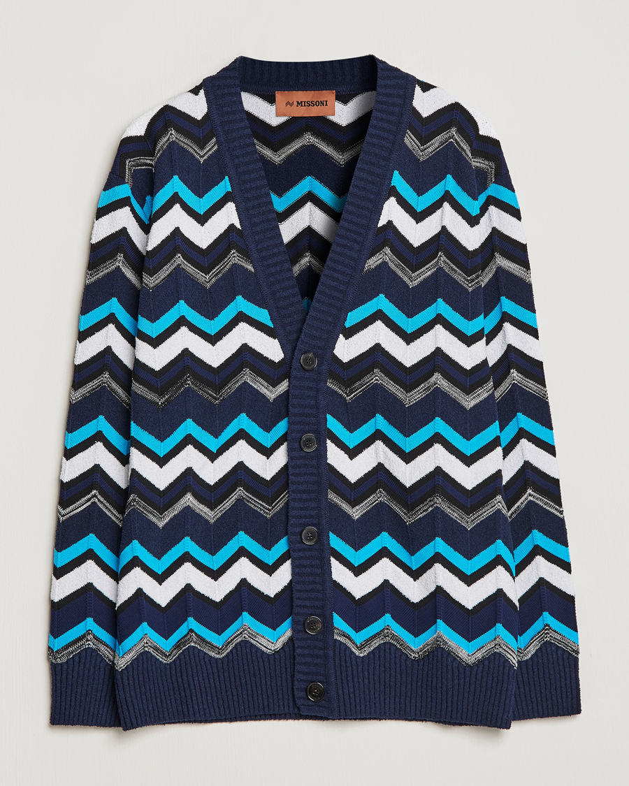 Heren | Truien | Missoni | Maxi Cardigan  Navy/White