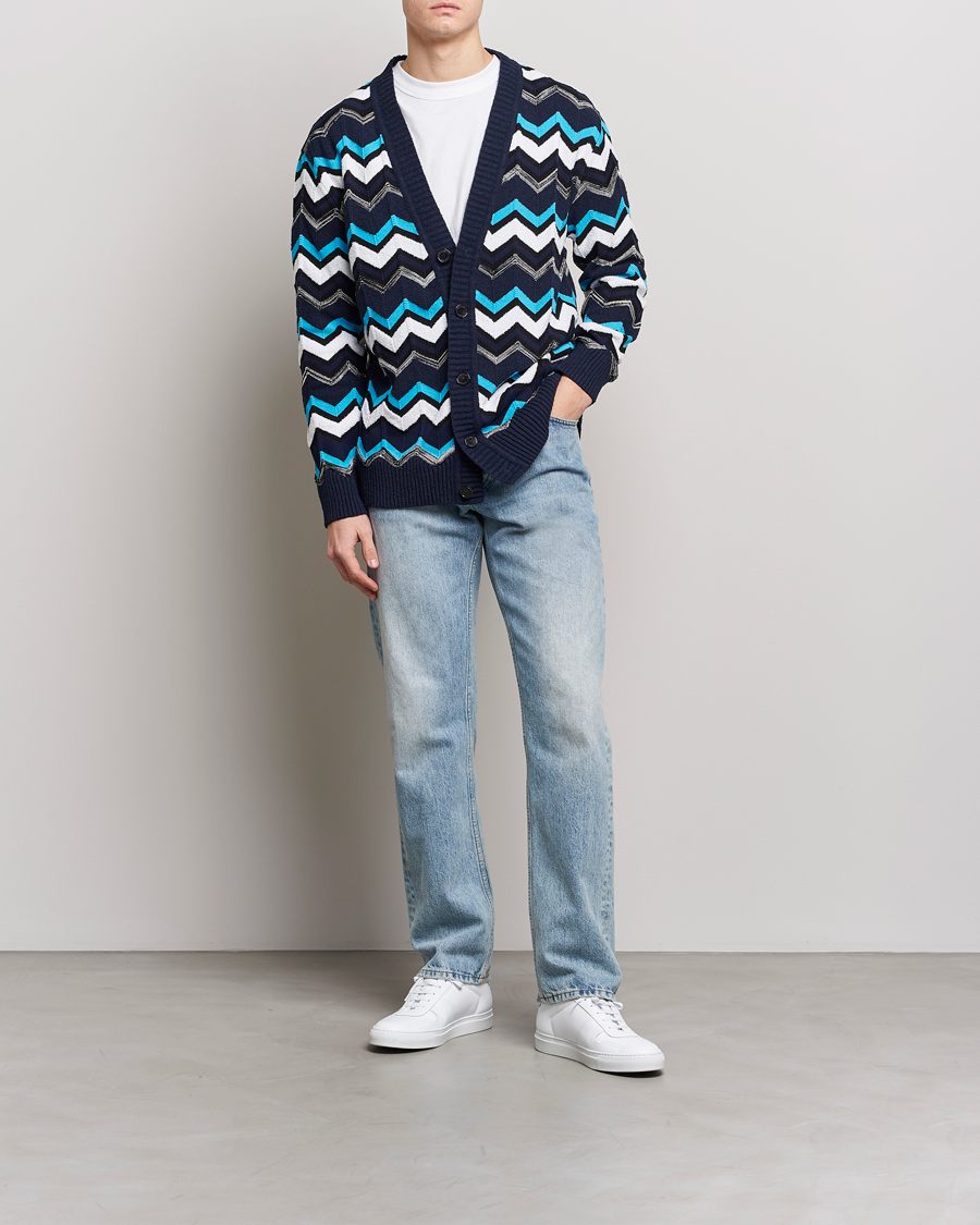 Heren | Truien | Missoni | Maxi Cardigan  Navy/White