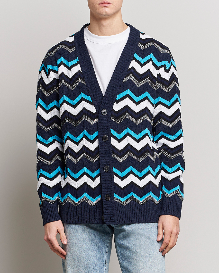 Heren | Truien | Missoni | Maxi Cardigan  Navy/White