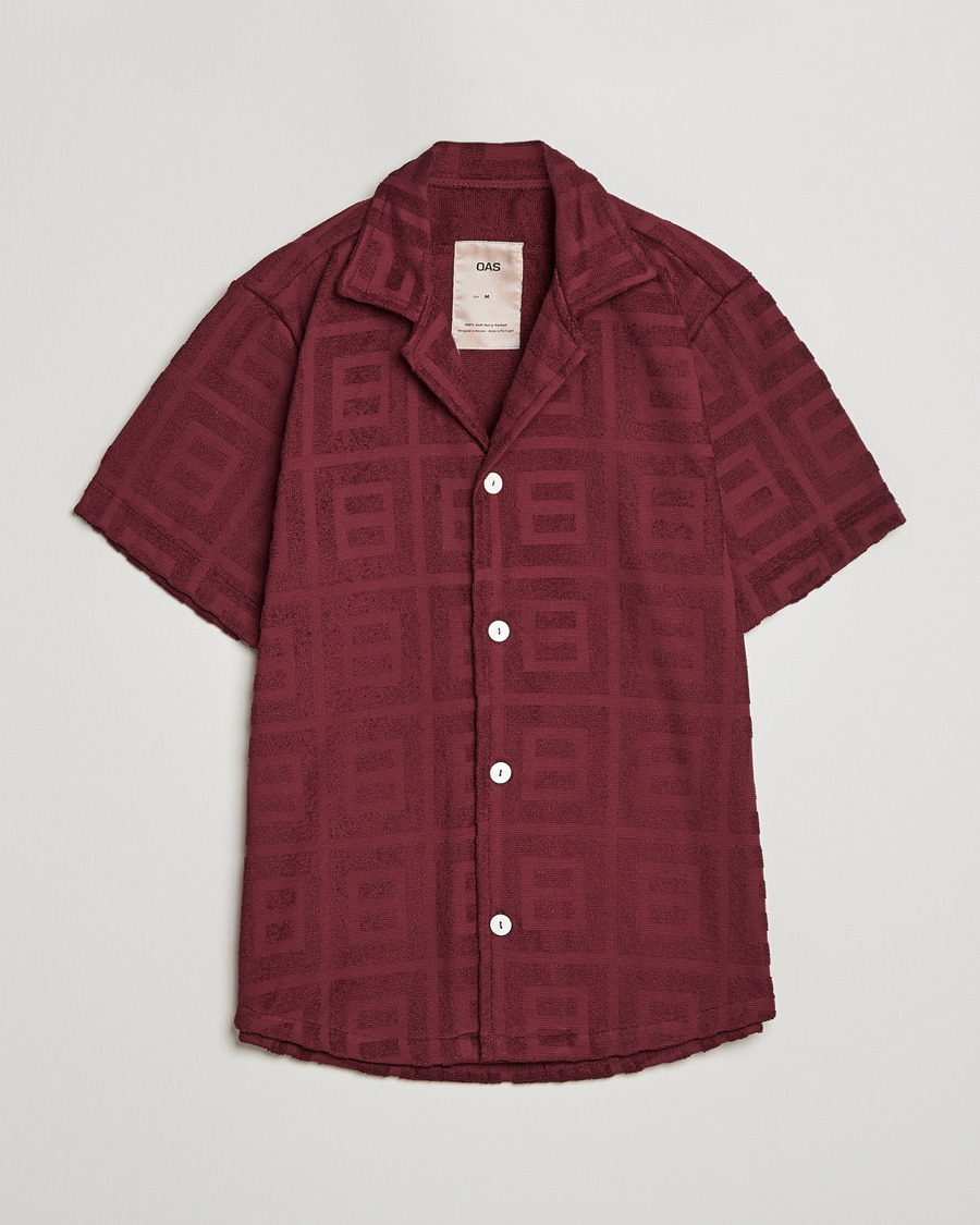 Heren | Overhemden | OAS | Terry Cuba Short Sleeve Shirt Burgundy