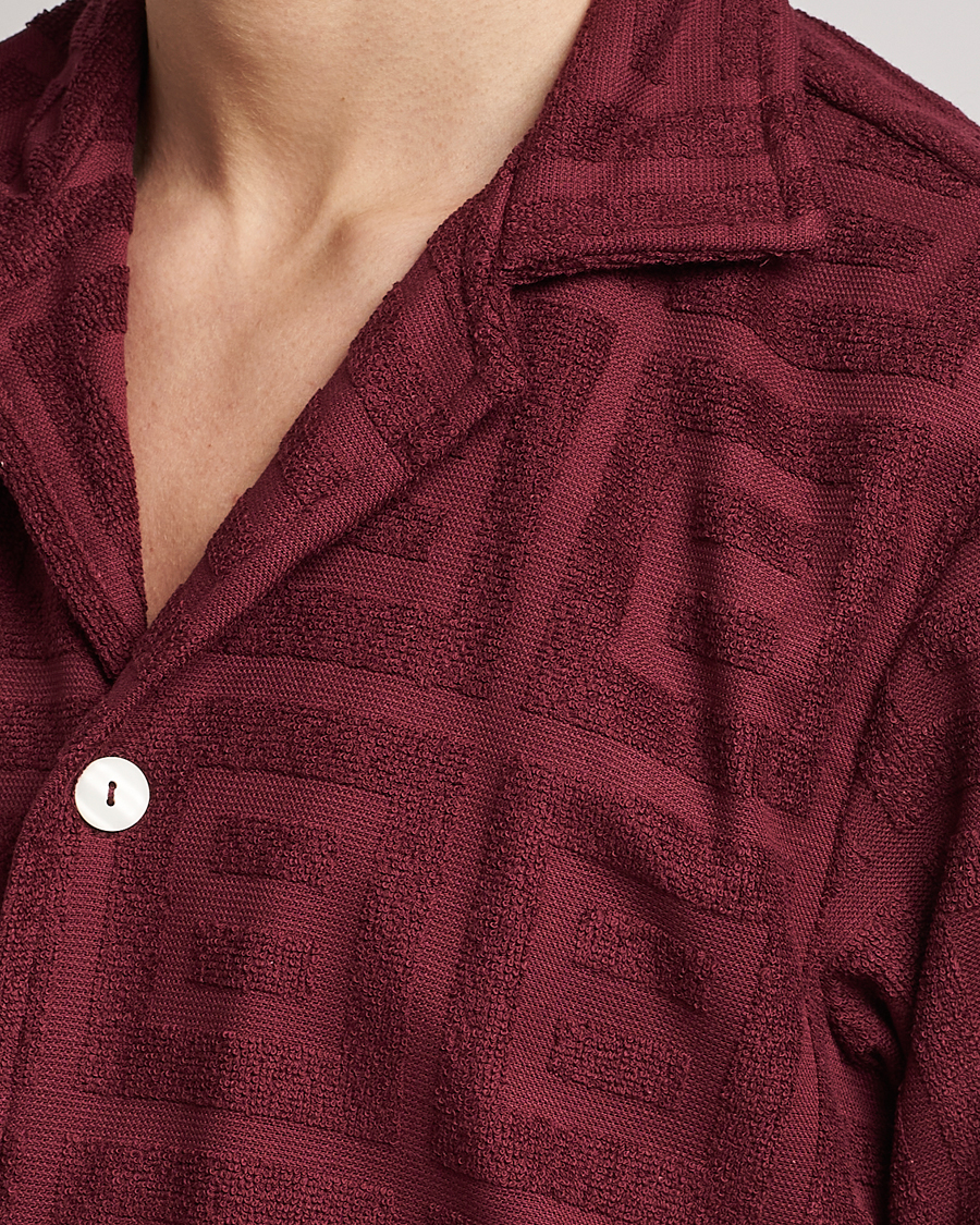 Heren | Overhemden | OAS | Terry Cuba Short Sleeve Shirt Burgundy