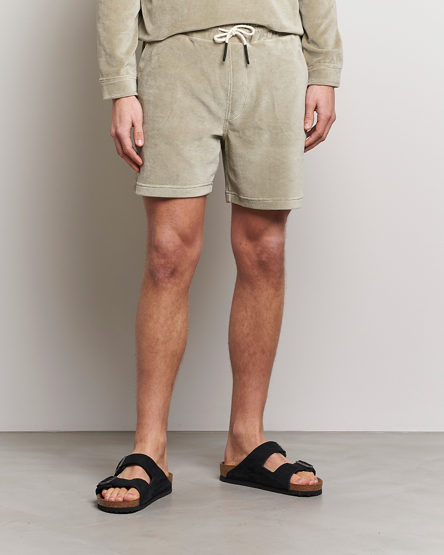 Heren | Korte broek | OAS | Drawstring Velour Shorts Washed Grey