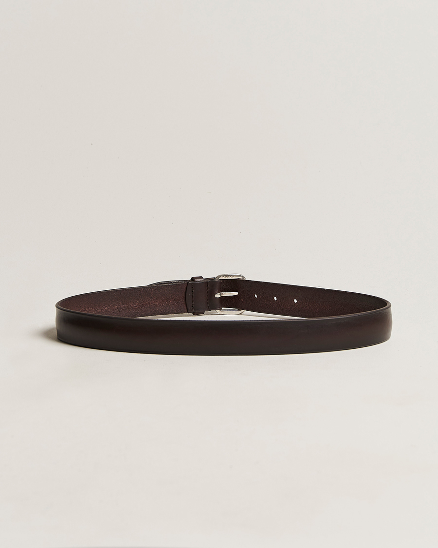 Heren | Orciani Vachetta Soft Leather Belt 3,5 cm Dark Brown | Orciani | Vachetta Soft Leather Belt 3,5 cm Dark Brown