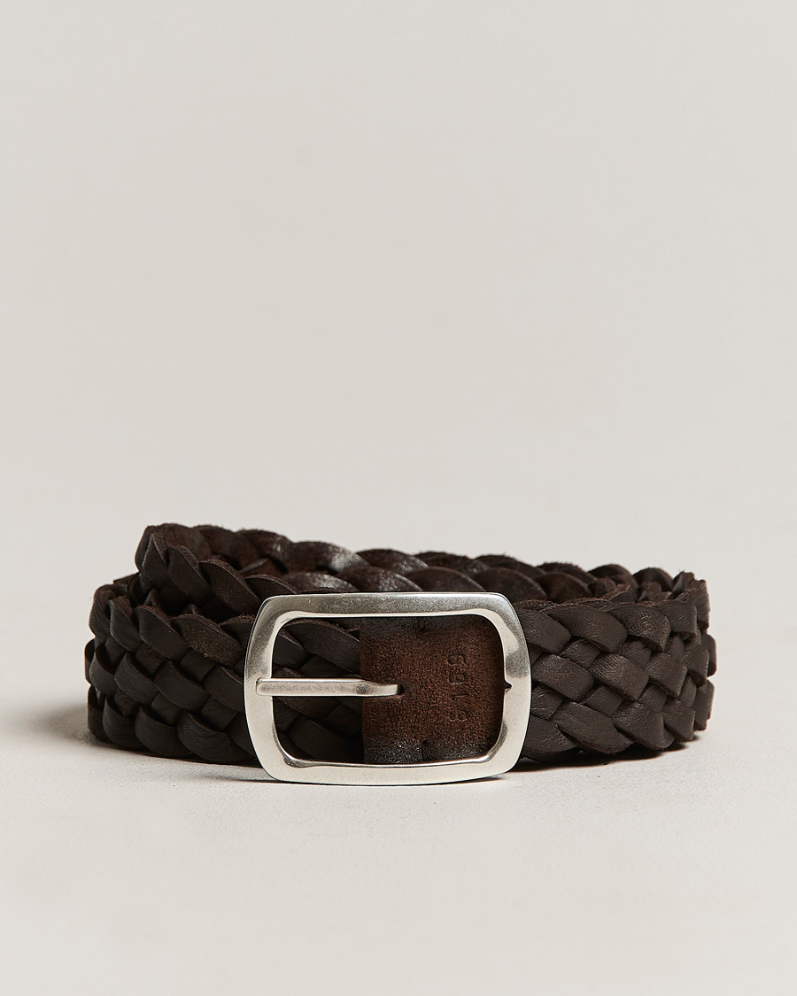 Heren | Orciani Double Sided Suede Belt Dark Brown | Orciani | Double Sided Suede Belt Dark Brown