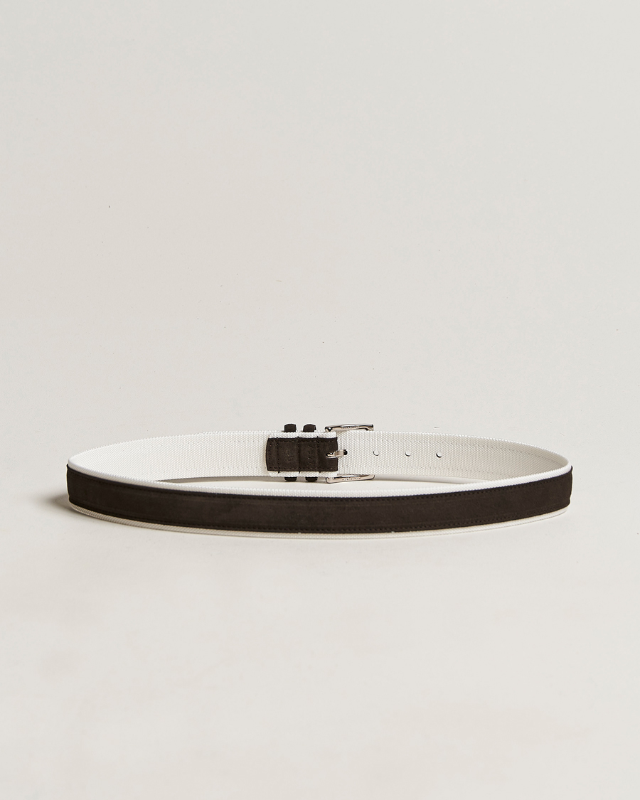 Heren | Orciani Amalfi Suede/Canvas Belt Dark Brown | Orciani | Amalfi Suede/Canvas Belt Dark Brown