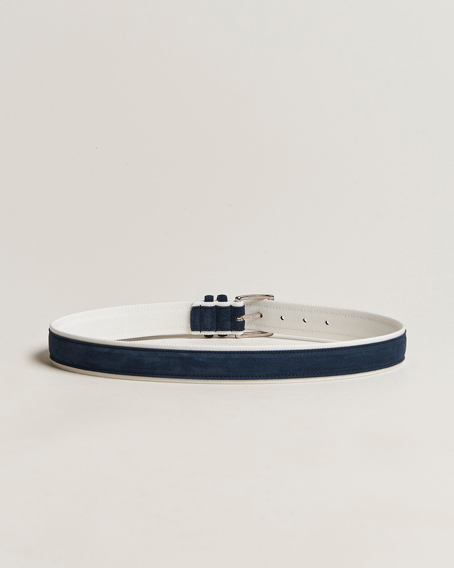 Heren | Orciani Amalfi Suede/Canvas Belt Navy | Orciani | Amalfi Suede/Canvas Belt Navy