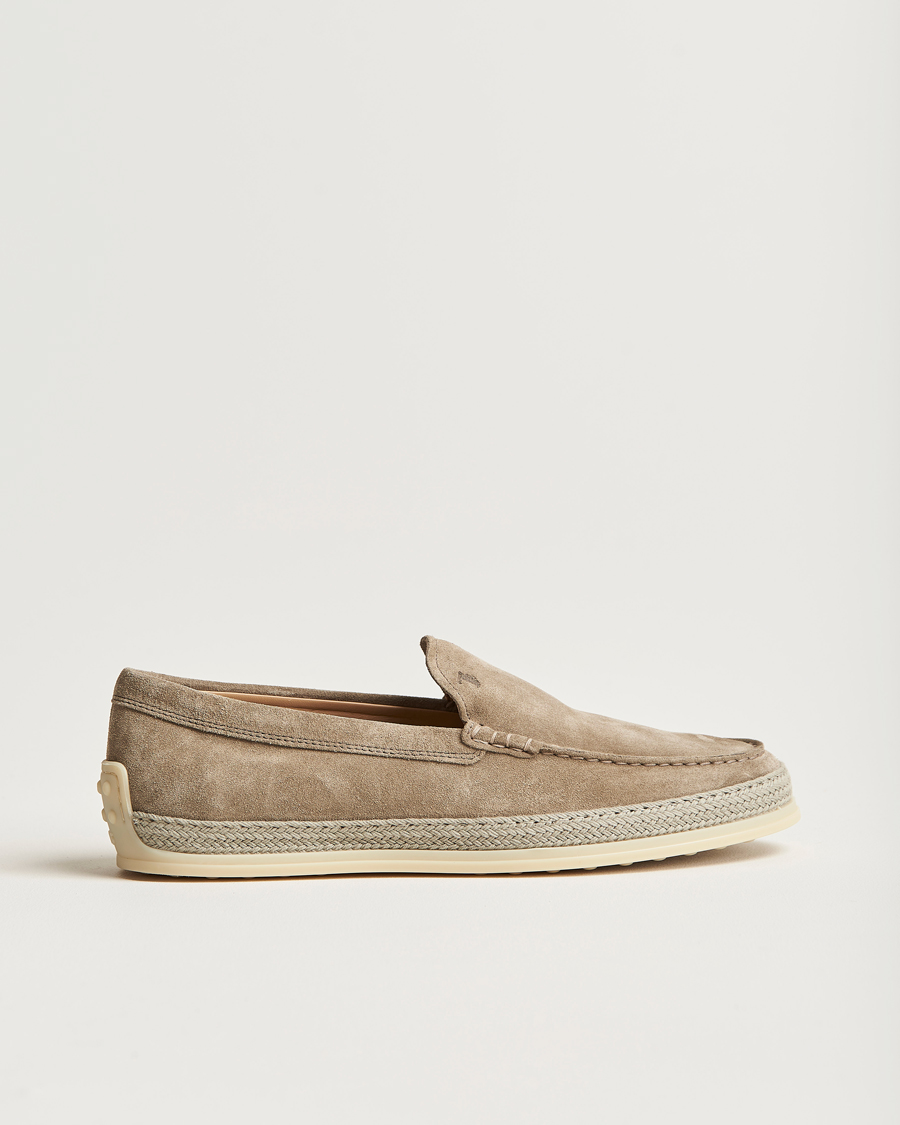 Heren | Tod's Raffia Loafers Taupe Suede | Tod's | Raffia Loafers Taupe Suede