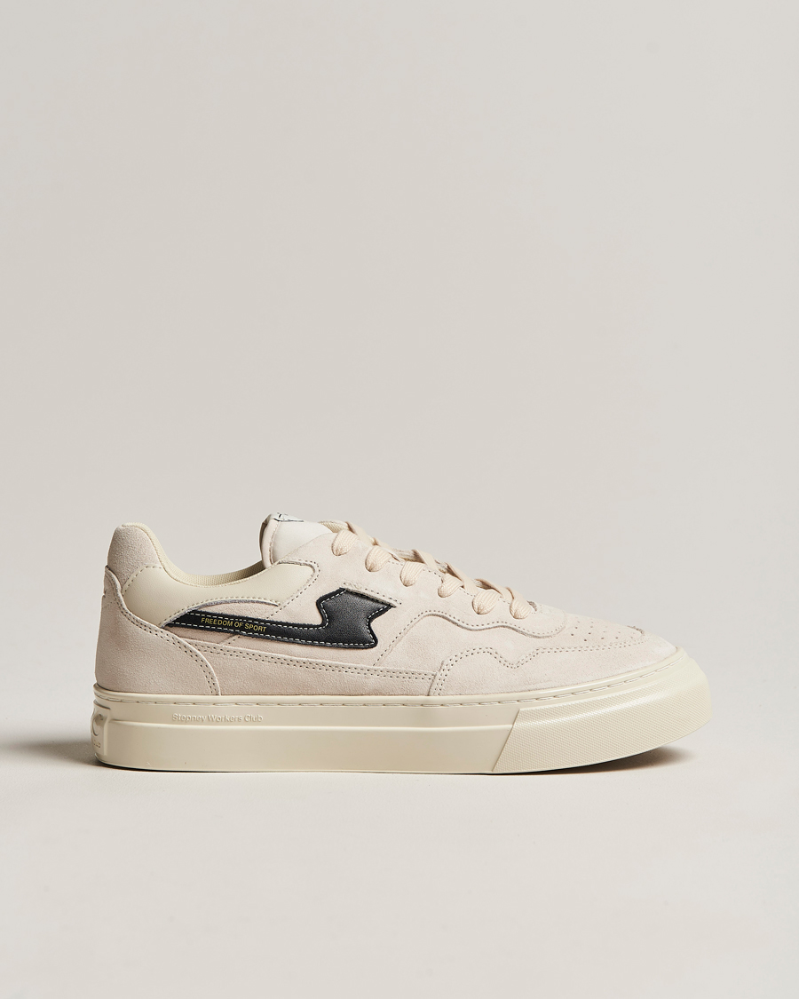 Heren | Stepney Workers Club Pearl S-Strike Suede Sneaker Ecru/Black | Stepney Workers Club | Pearl S-Strike Suede Sneaker Ecru/Black
