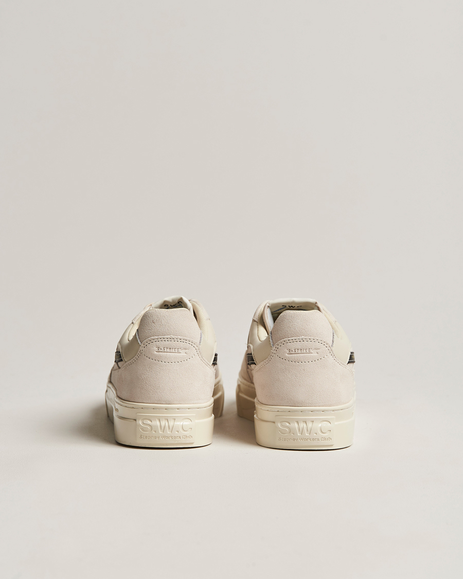 Heren | Stepney Workers Club Pearl S-Strike Suede Sneaker Ecru/Black | Stepney Workers Club | Pearl S-Strike Suede Sneaker Ecru/Black
