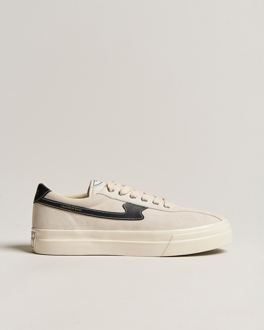 Heren | Stepney Workers Club Dellow S-Strike Suede Sneaker Ecru/Black | Stepney Workers Club | Dellow S-Strike Suede Sneaker Ecru/Black
