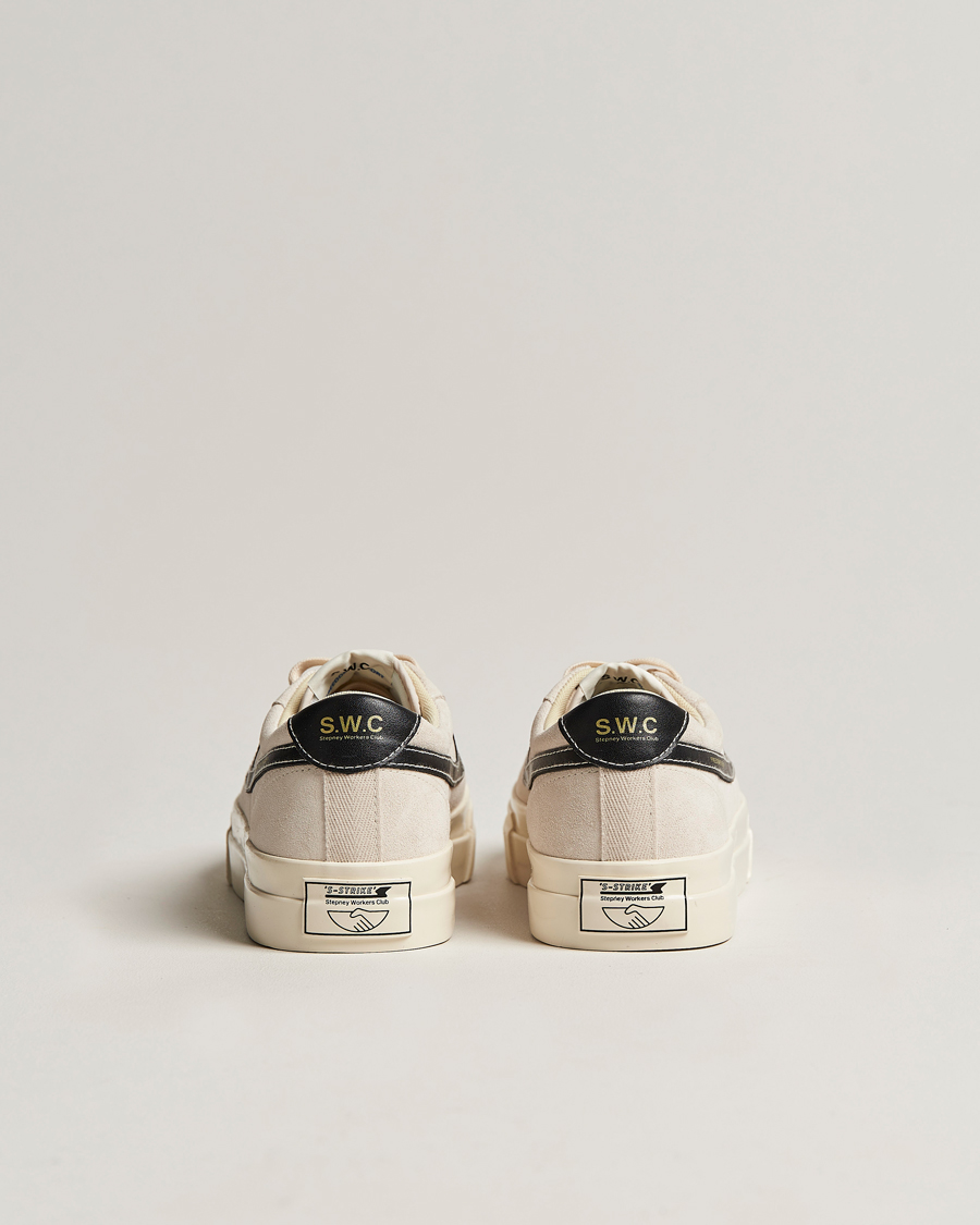 Heren | Stepney Workers Club Dellow S-Strike Suede Sneaker Ecru/Black | Stepney Workers Club | Dellow S-Strike Suede Sneaker Ecru/Black