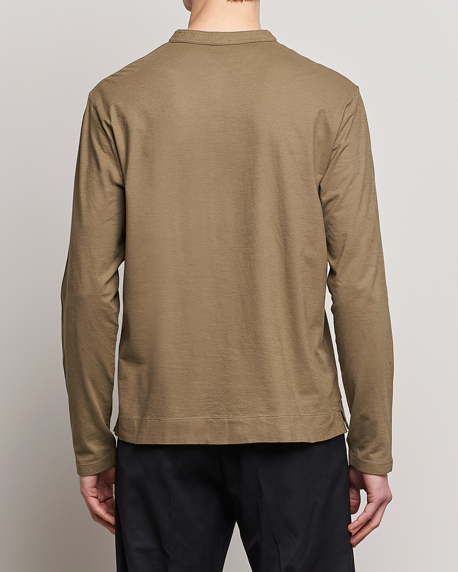 Heren | Truien | Massimo Alba | Hawai Watercolor Henley Green Desert