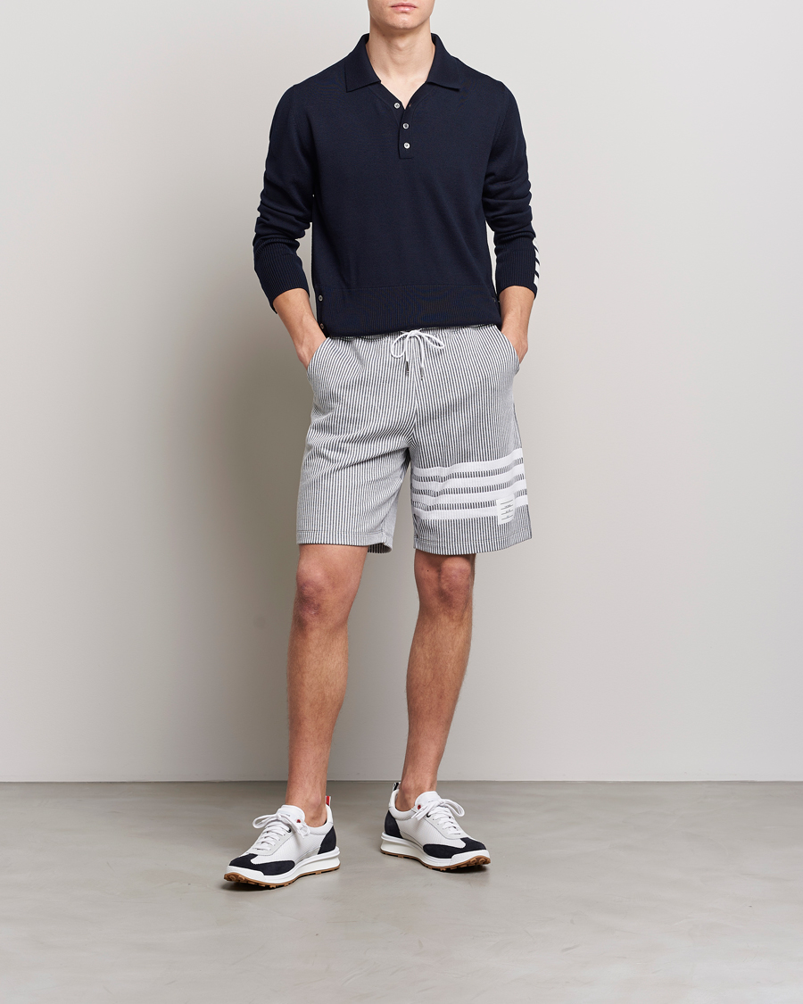 Heren | Korte broek | Thom Browne | Seersucker Loopback Shorts Light Grey