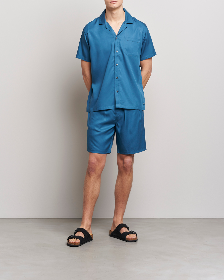 Heren | Overhemden | Calvin Klein | Lyocell Short Sleeve Loungewear Shirt Midnight