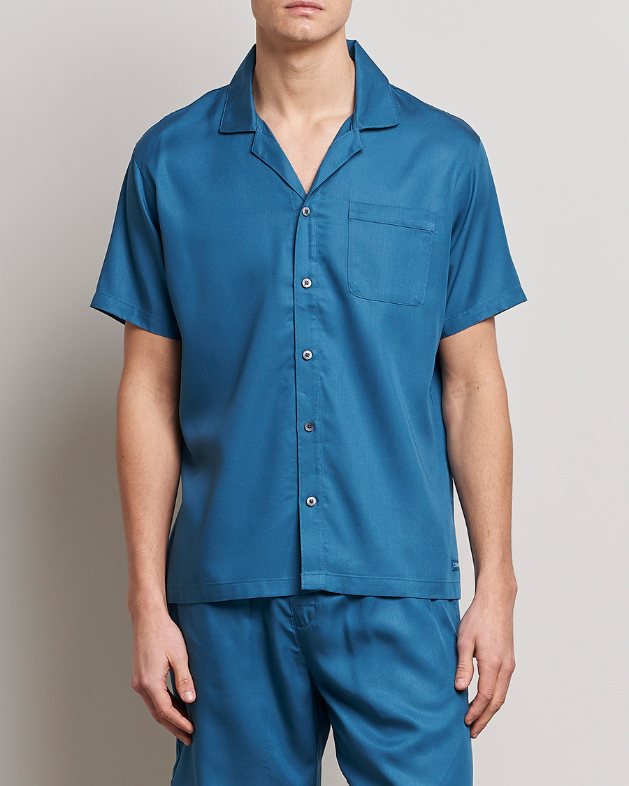 Heren | Overhemden | Calvin Klein | Lyocell Short Sleeve Loungewear Shirt Midnight