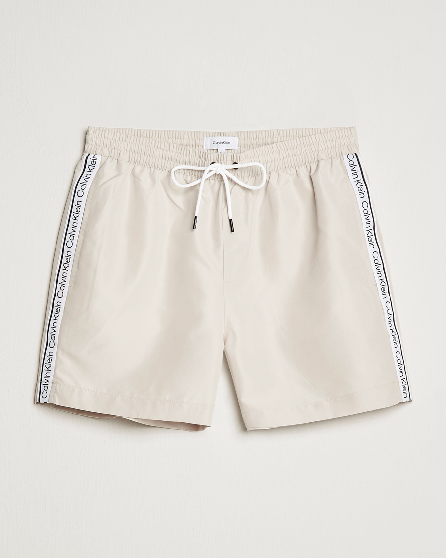 Heren | Zwembroek | Calvin Klein | Side Logo Drawstring Swimshorts Stony Beige