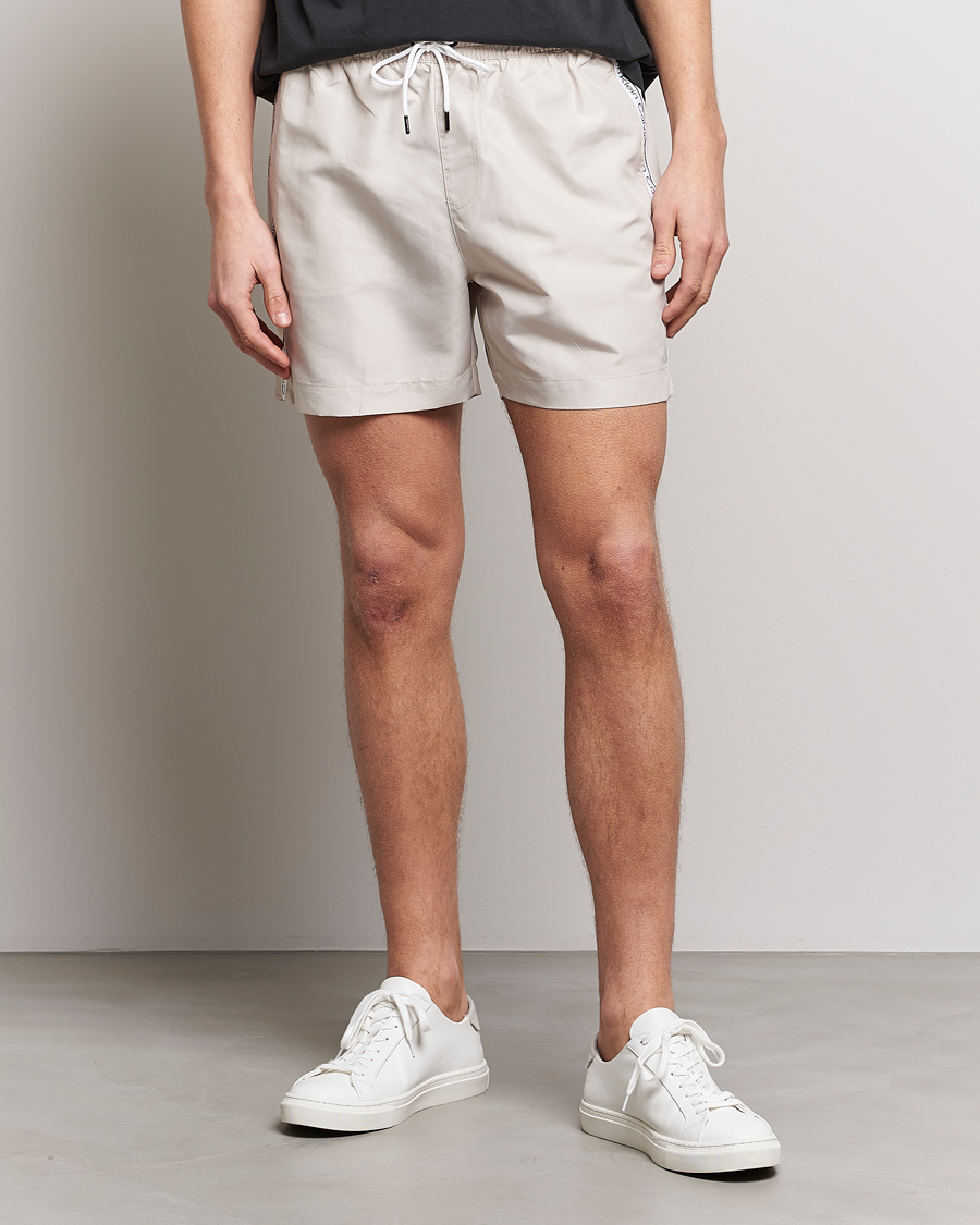 Heren | Zwembroek | Calvin Klein | Side Logo Drawstring Swimshorts Stony Beige