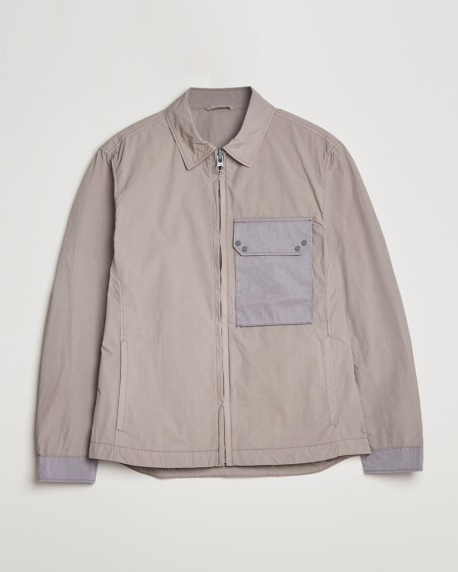 Heren | Jassen | Ten c | Garment Dyed Nylon Jacket Light Grey