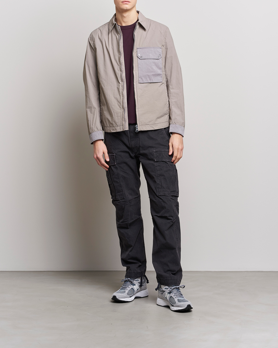 Heren | Jassen | Ten c | Garment Dyed Nylon Jacket Light Grey