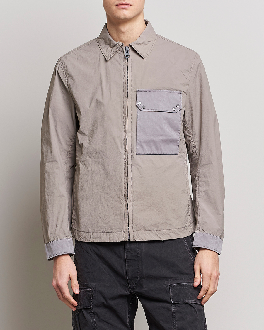 Heren | Jassen | Ten c | Garment Dyed Nylon Jacket Light Grey