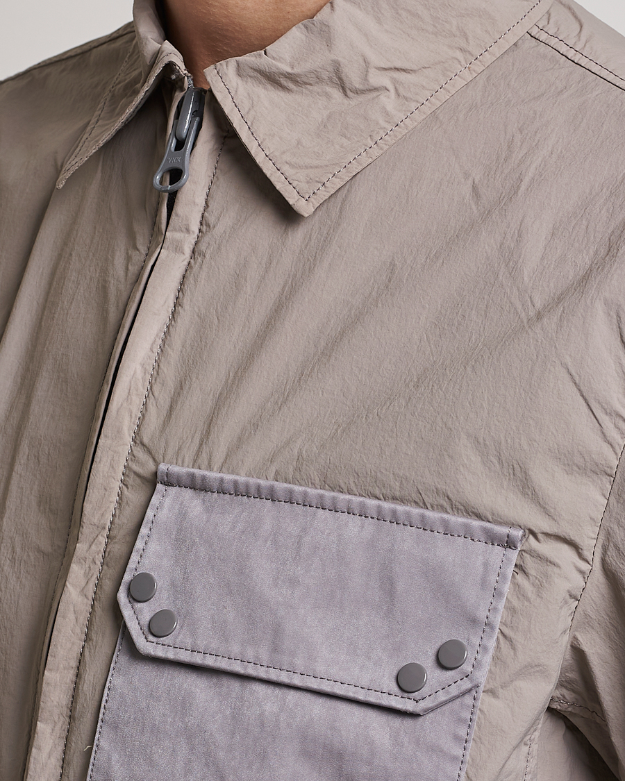 Heren | Jassen | Ten c | Garment Dyed Nylon Jacket Light Grey