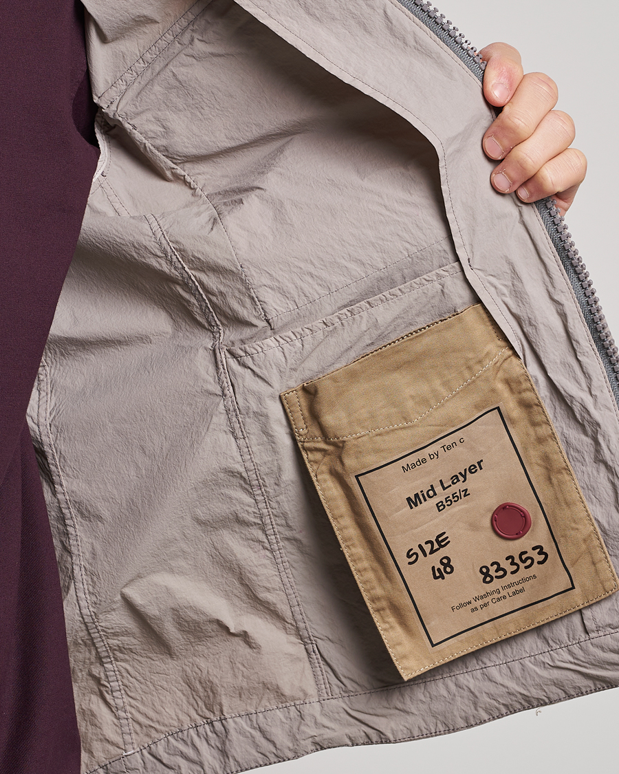 Heren | Jassen | Ten c | Garment Dyed Nylon Jacket Light Grey