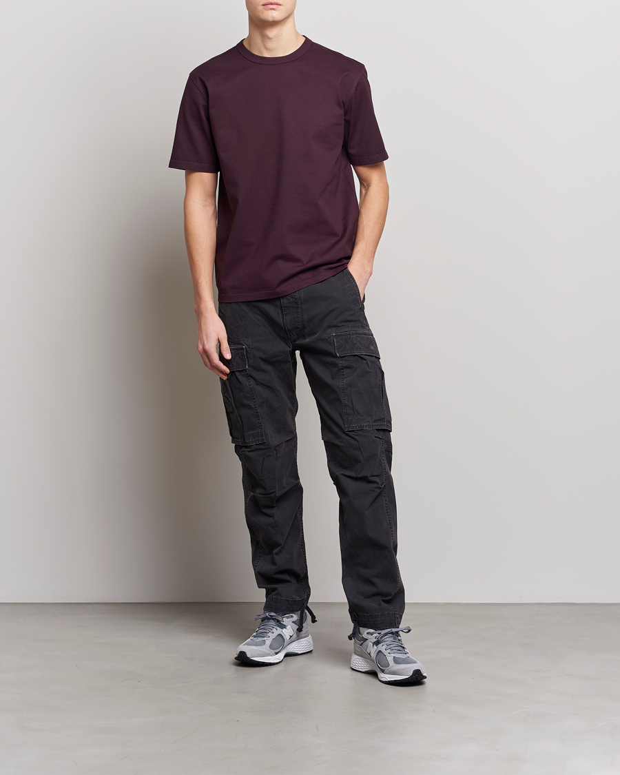 Heren | T-shirts | Ten c | Garment Dyed Cotton Jersey T-Shirt Blackberry