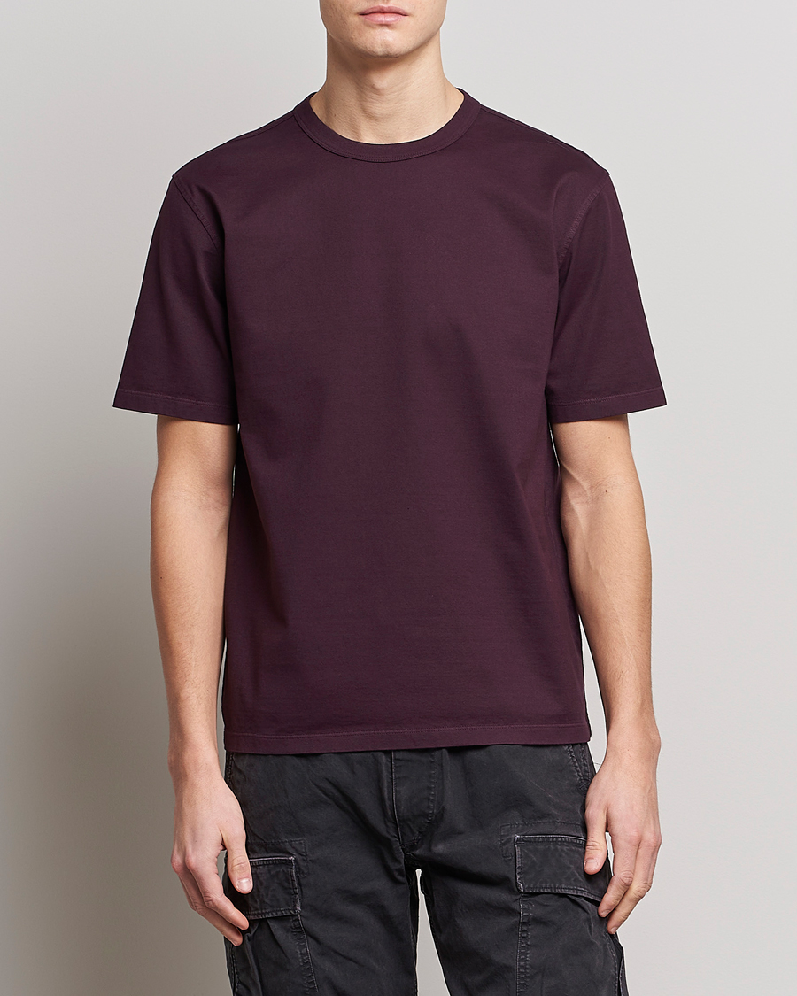 Heren | T-shirts | Ten c | Garment Dyed Cotton Jersey T-Shirt Blackberry