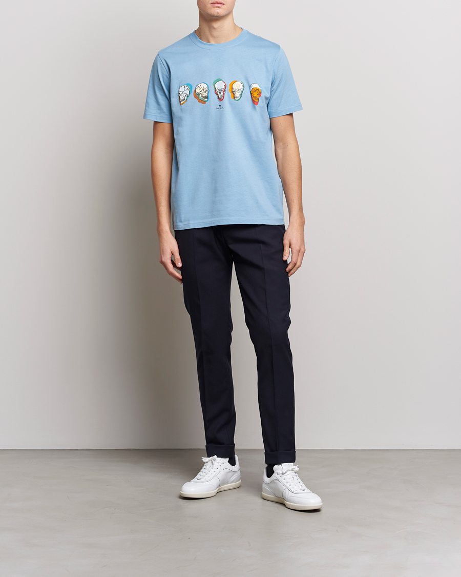 Heren | T-shirts | PS Paul Smith | Organic Cotton Skull T-Shirt Light Blue