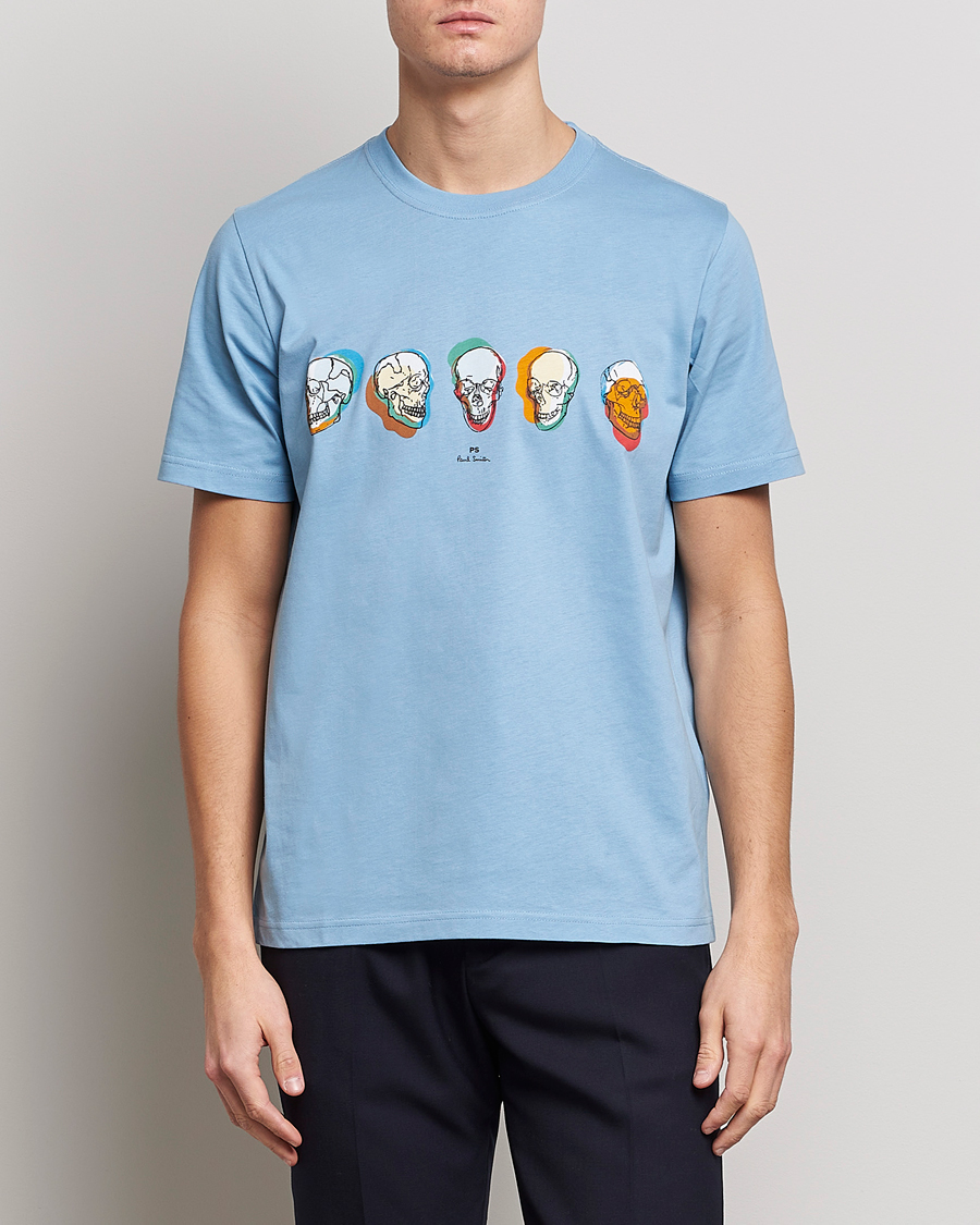 Heren | T-shirts | PS Paul Smith | Organic Cotton Skull T-Shirt Light Blue