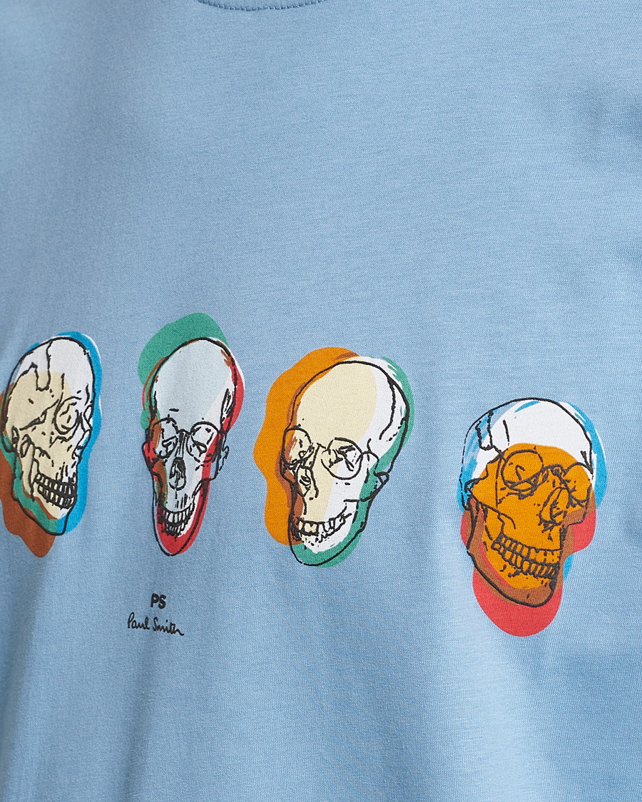 Heren | T-shirts | PS Paul Smith | Organic Cotton Skull T-Shirt Light Blue
