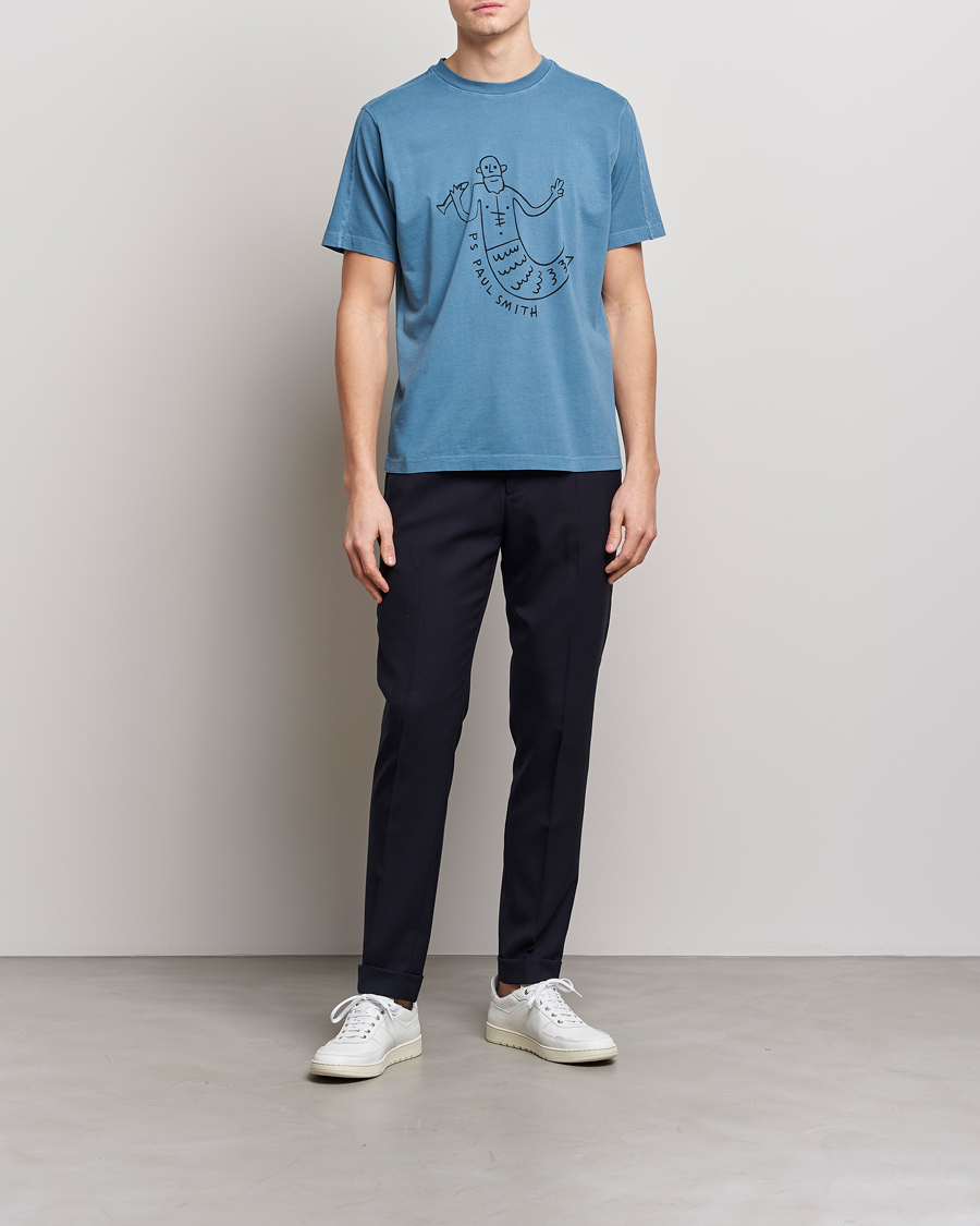 Heren | T-shirts | PS Paul Smith | Organic Cotton Manmaid T-Shirt Blue