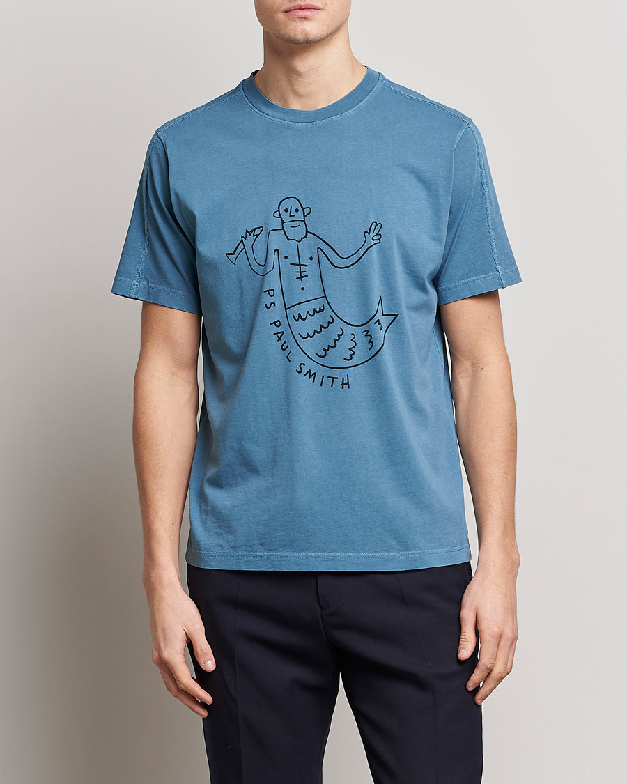 Heren | T-shirts | PS Paul Smith | Organic Cotton Manmaid T-Shirt Blue
