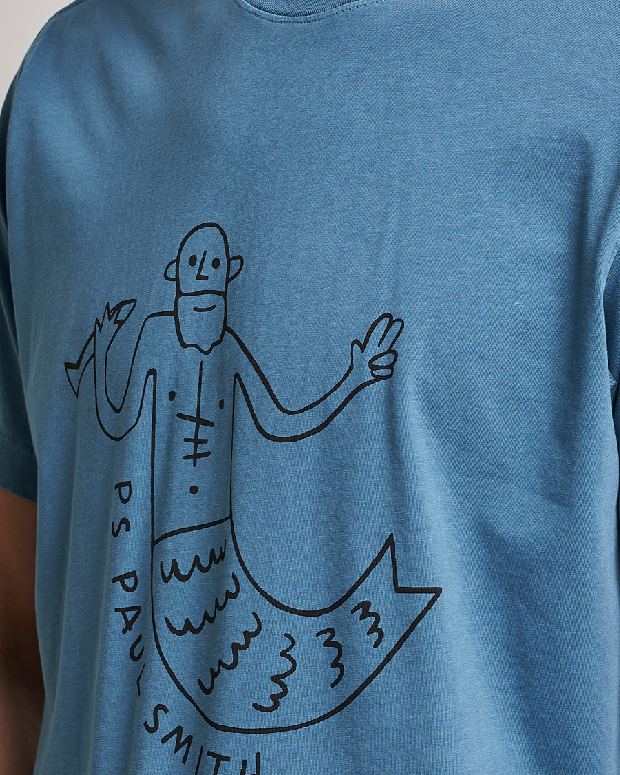 Heren | T-shirts | PS Paul Smith | Organic Cotton Manmaid T-Shirt Blue