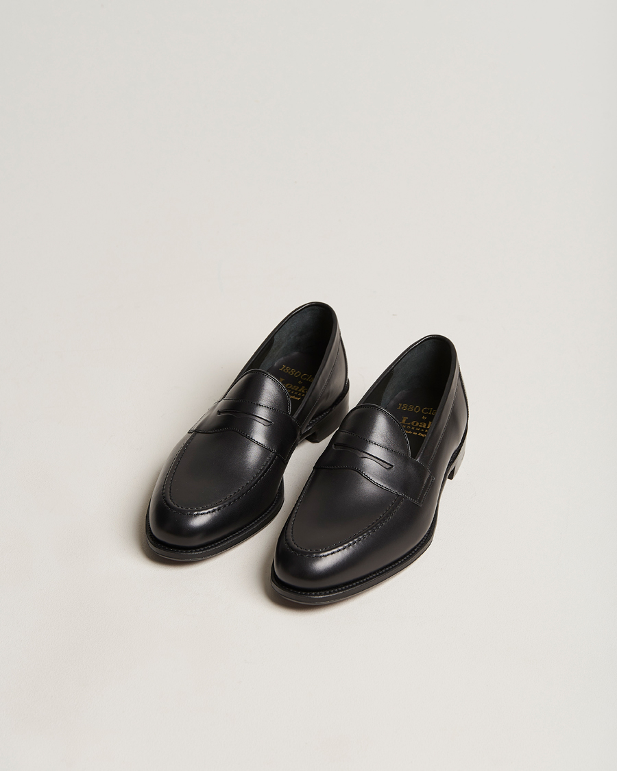 Heren | Handgjorda skor - Skoblockskampanj | Loake 1880 | Hornbeam Eco Penny Loafer Black Calf