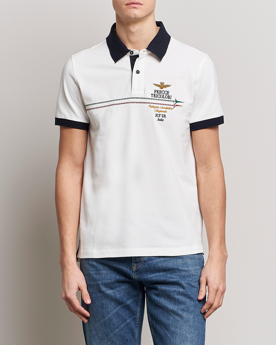 Heren | Aeronautica Militare | Aeronautica Militare | Contrast Collar Polo Off White